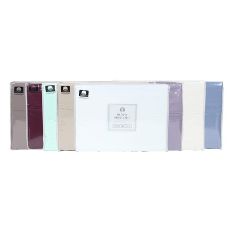 Monarch Brands First Ave 4-Piece Sheet Set, Assorted Colors, Twin, 4PK SS-TWIN-300-FA-CS